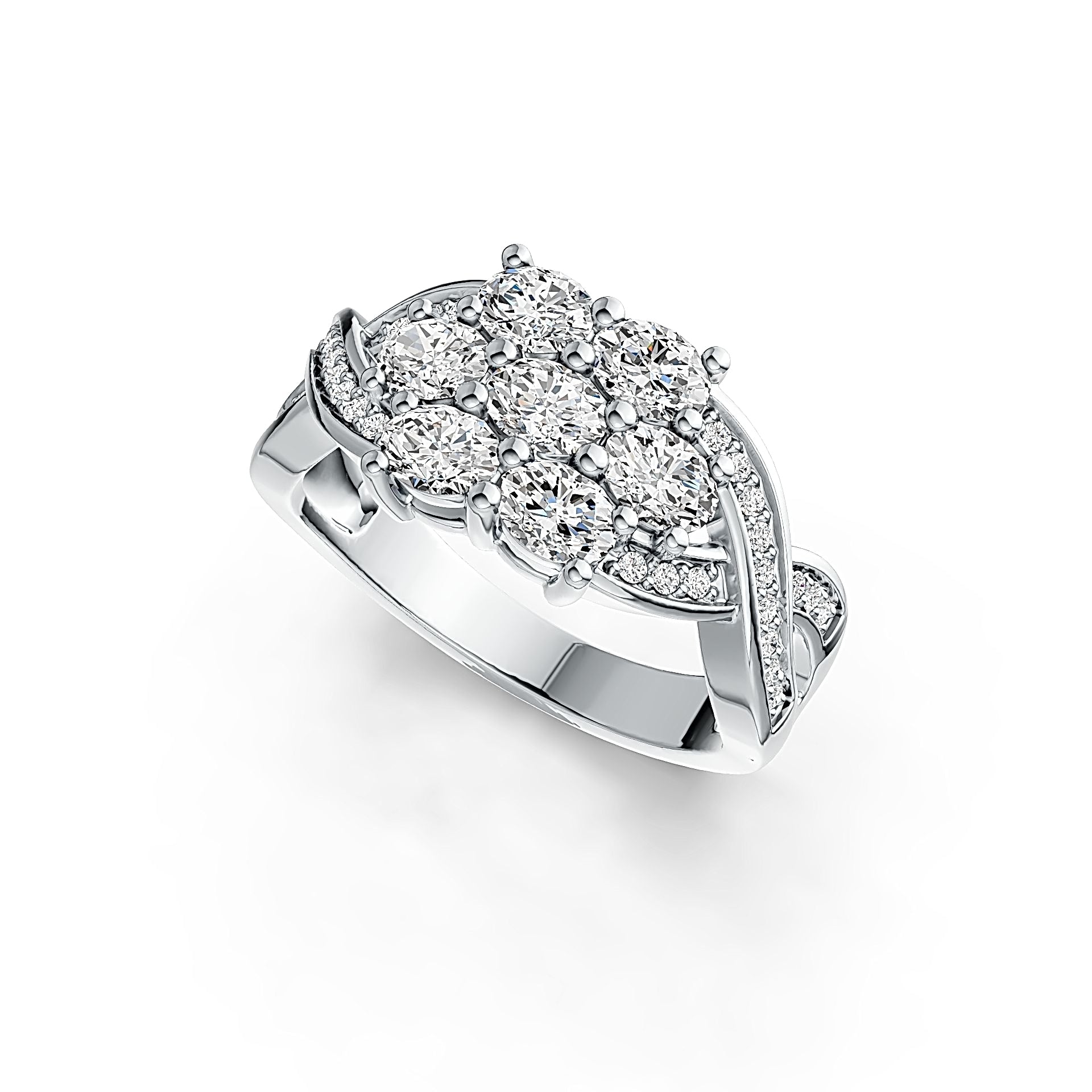 Sterling Silver Semi Mount Ring Setting Oval OV 4X3mm Twist Band with White Topaz - Syzjewelry
