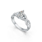 Sterling Silver Semi Mount Ring Setting Pear PE 9X7mm DHJ