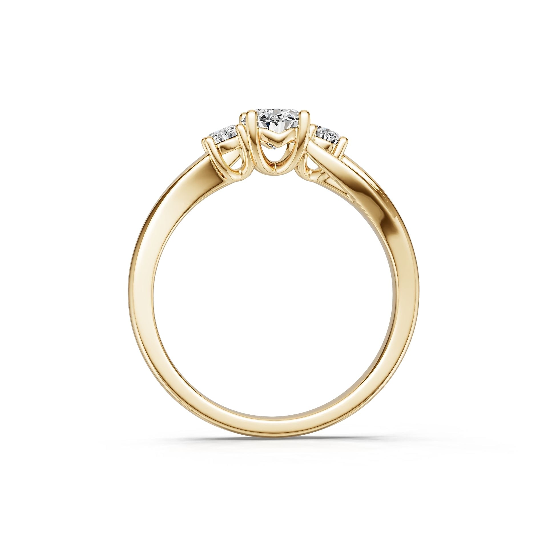 10K Gold Semi Mount Ring Setting Round Ro 5x5mm Moissanite Accent Syz Jewelry