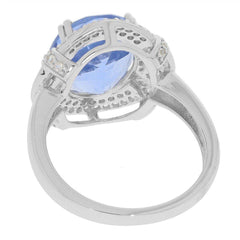 Platinum Semi Mount Ring Setting Oval OV 12x10mm PJC2684R Diamond Accent Syzjewelry