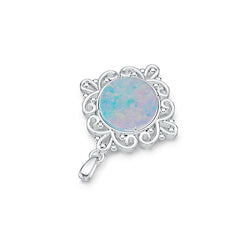 Sterling Silver Semi Mount Pendant Setting Round RD 15x15mm DHJ