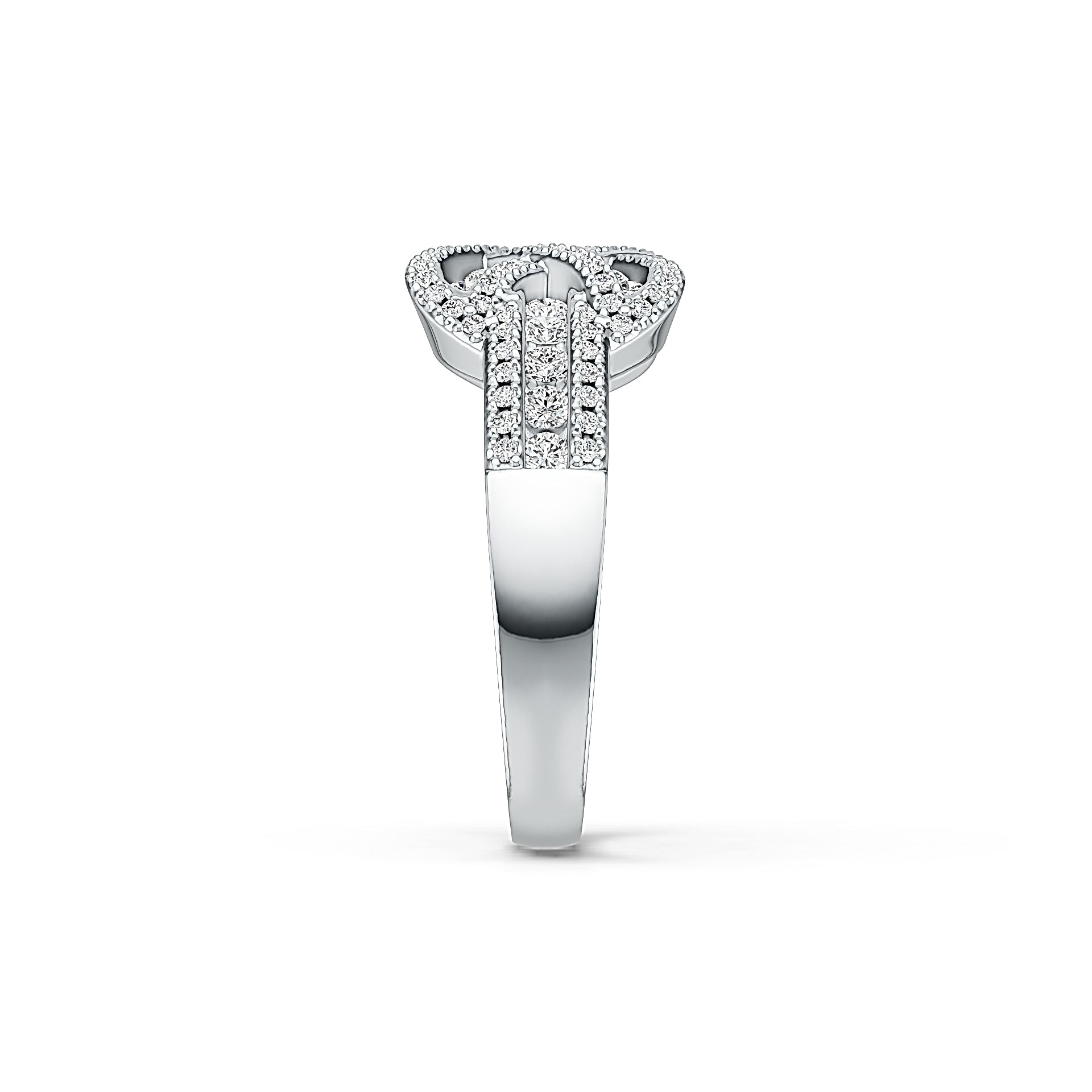 18K Gold Infinity Ring with or Moissanite Diamond Accent DHJ
