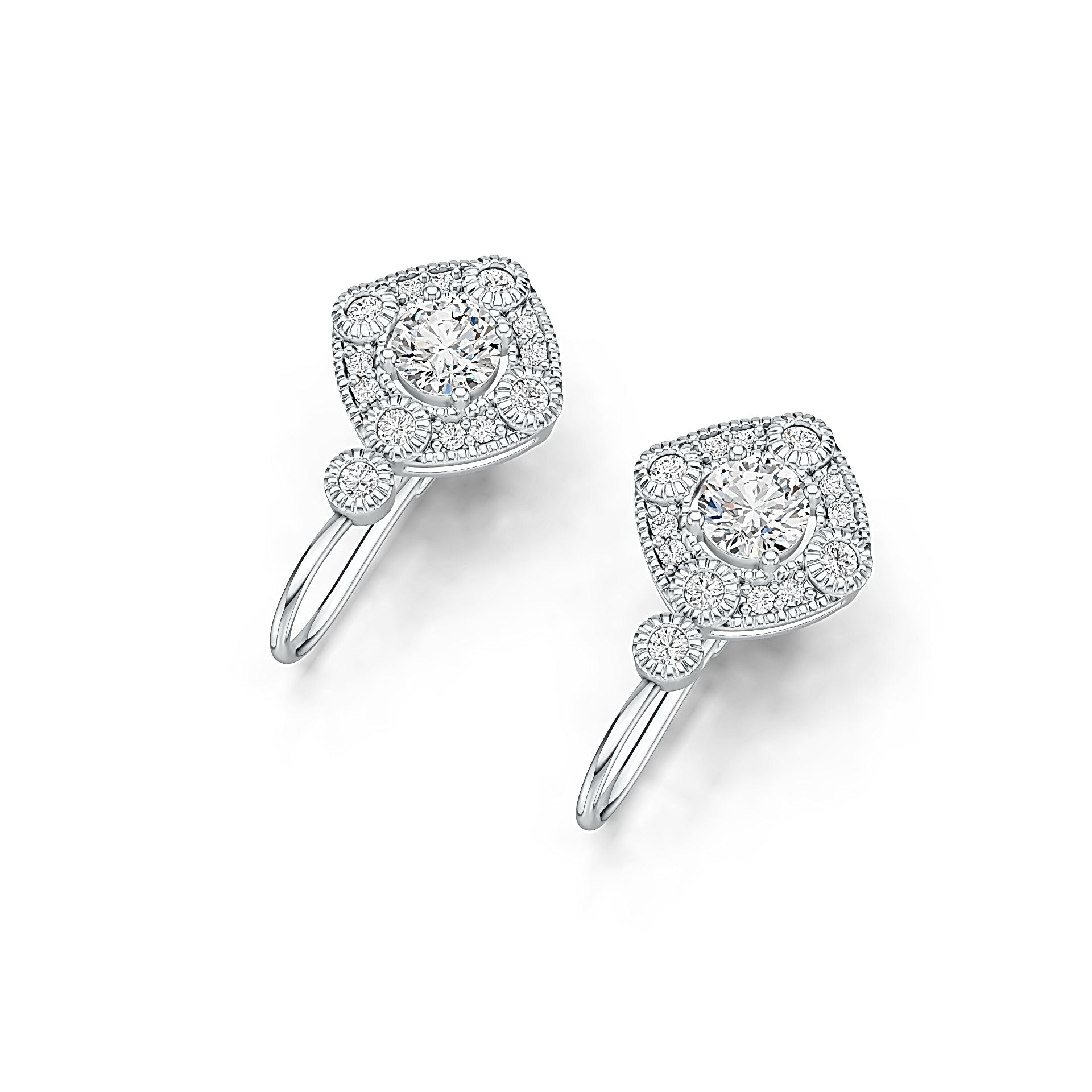 Sterling Silver Semi Mount Earrings Setting Round RD 6X6MM DHJ