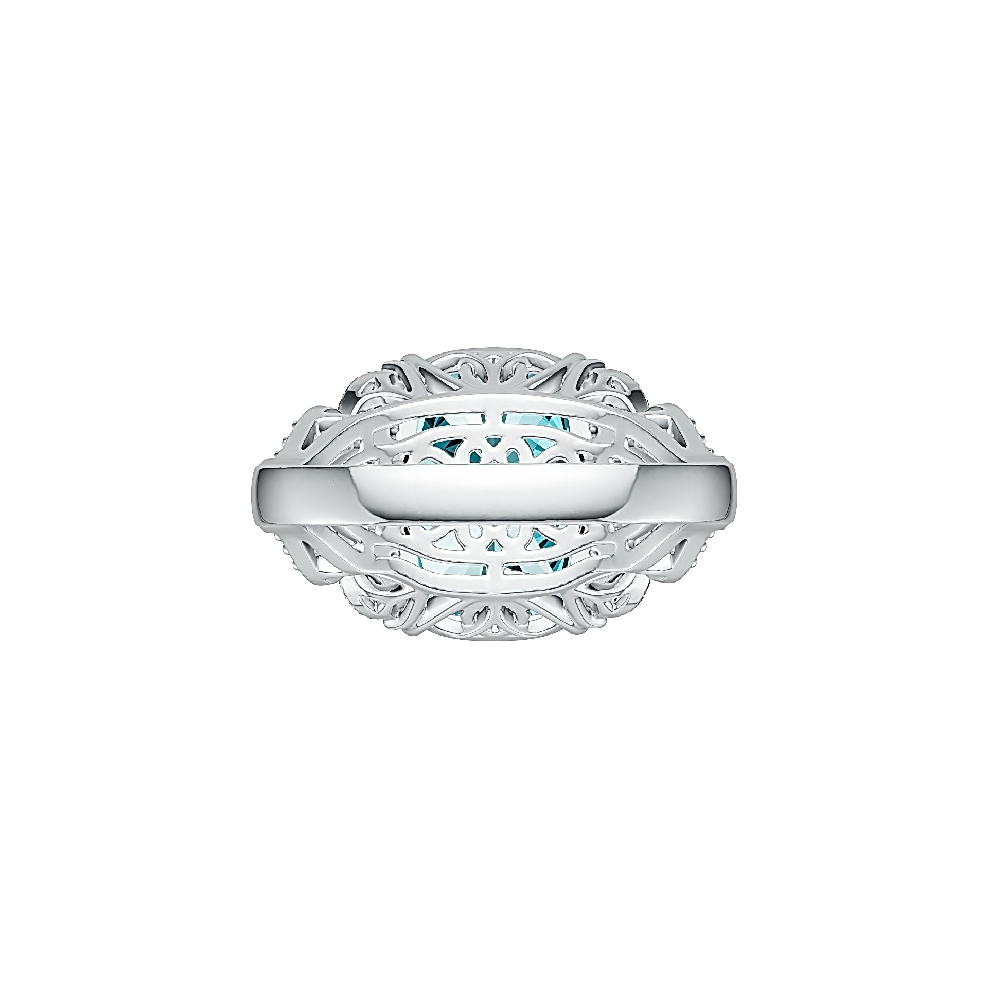 Platinum Semi Mount Ring Setting Cushion CU 14X10mm Diamond Accent DHJ