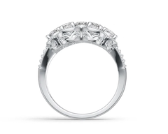 18K Gold Semi Mount Ring Setting Oval OV 6X4mm Diamond Accent DHJ