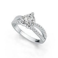 Sterling Silver Semi Mount Ring Setting Heart HT 8x8mm Split Shank Syzjewelry