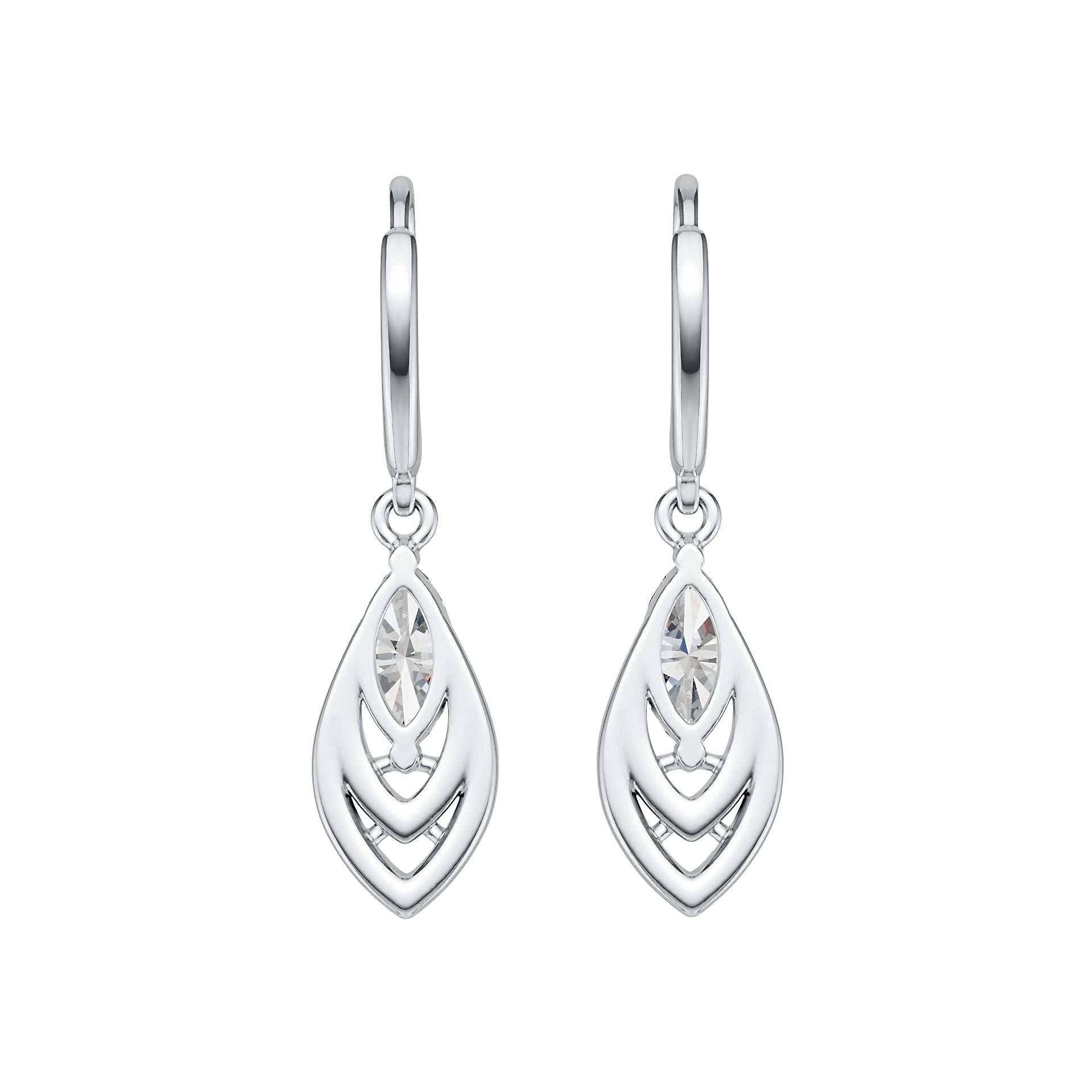 Platinum Semi Mount Earrings Setting Marquise MQ 8X4mm Diamond Accent DHJ