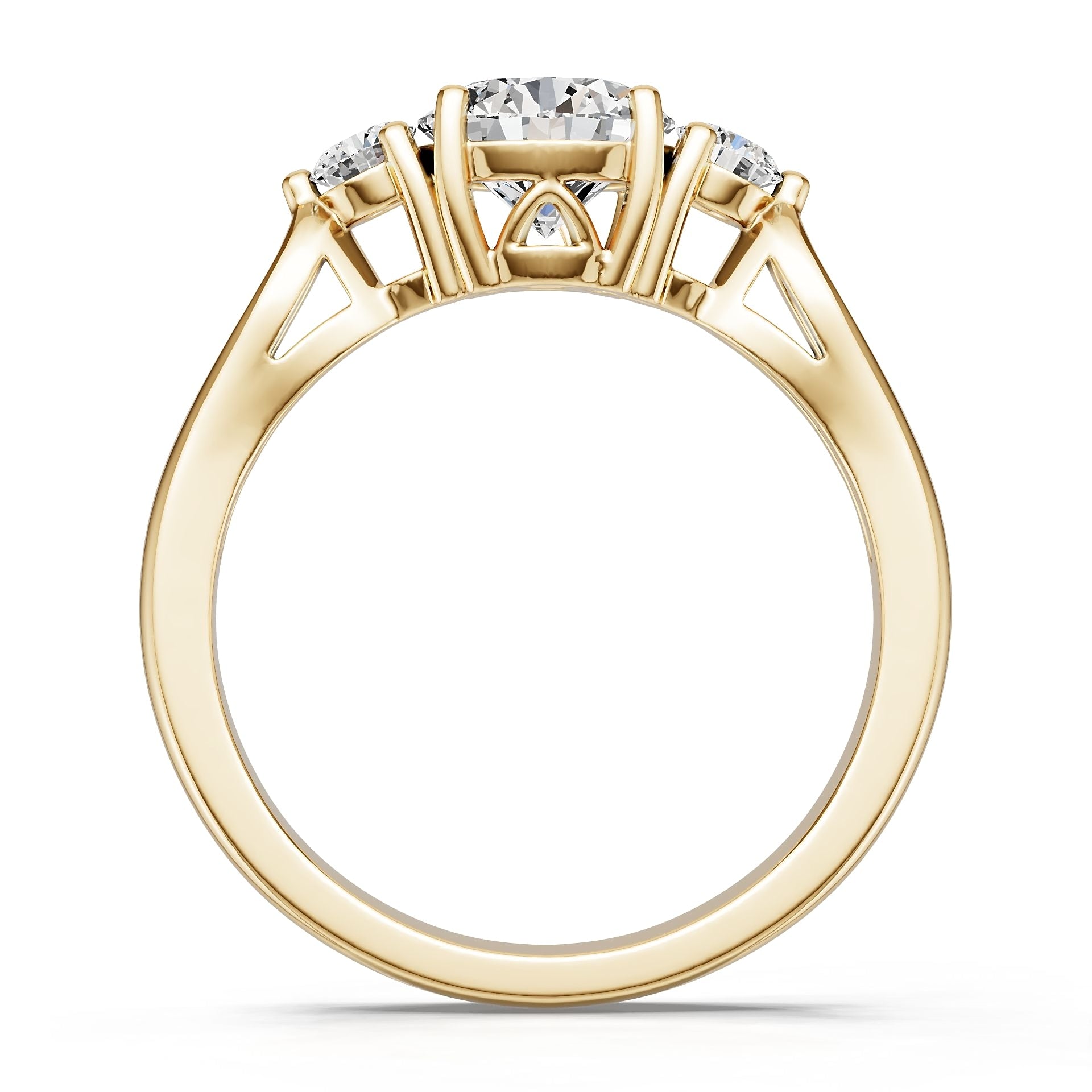 18K Gold Semi Mount Ring Setting Round Ro 6x6mm Diamond Accent Syz Jewelry