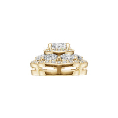 18K Gold Semi Mount Pendant Setting Round Ro 8x6mm Diamond Accent Syz Jewelry