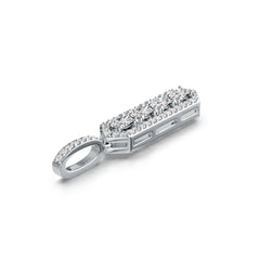 Platinum Semi Mount Pendant Setting Oval OV 5X3mm Diamond Accent DHJ