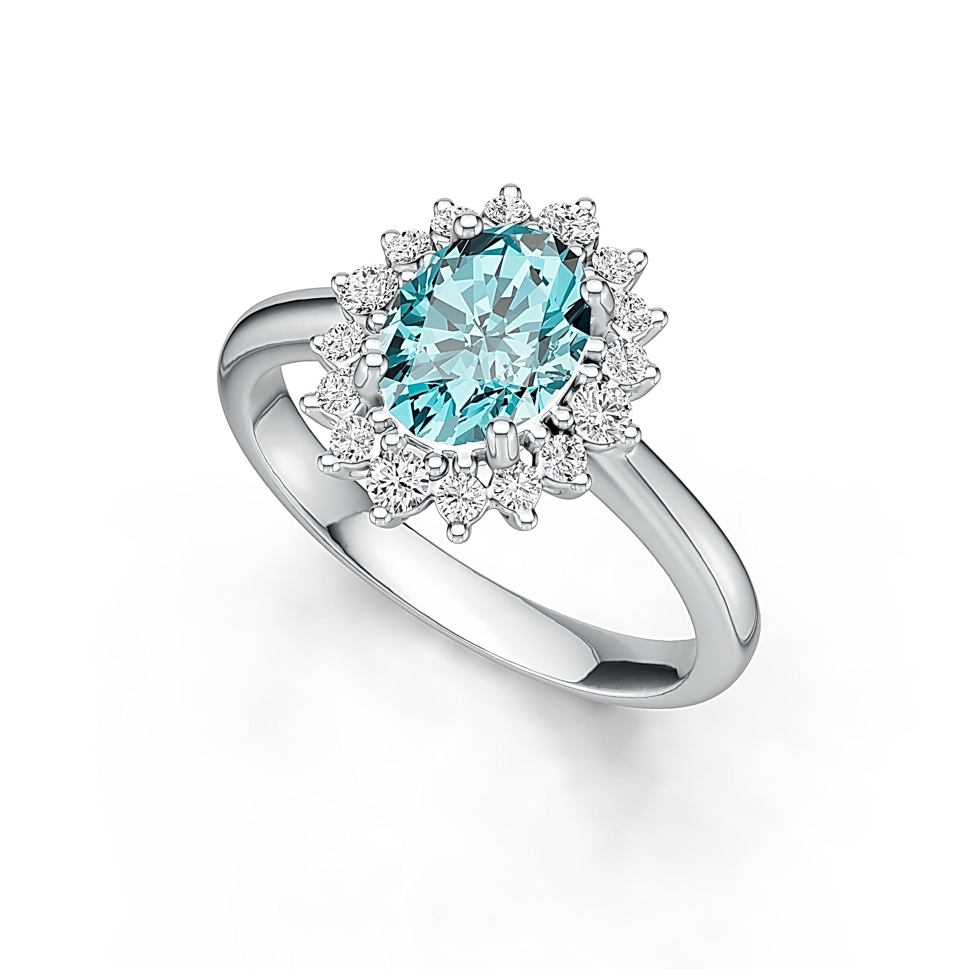 Sterling Silver Semi Mount Ring Setting Oval OV 8X6mm with White Topaz Syzjewelry