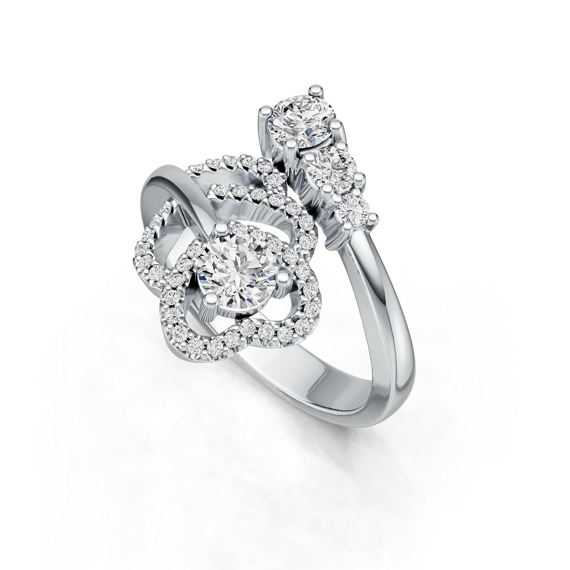 Sterling Silver Semi Mount Ring Setting Round RD 4.5mm DHJ