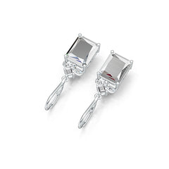 Sterling Silver Semi Mount Earrings Setting Emerald OCT 11X9mm DHJ