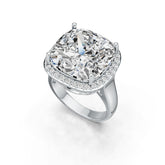 Sterling Silver Semi Mount Ring Setting Cushion CU 15x15mm Halo DHJ