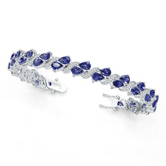 18K Gold Semi Mount Bracelet Setting Pear Pe 6x4mm Syz Jewelry