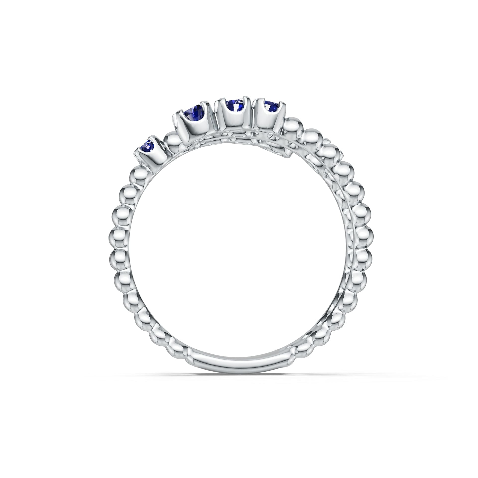 Sterling Silver Semi Mount Ring Setting Round Ro 2x2mm Sapphire Accent DHJ