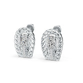 Sterling Silver Semi Mount Earrings Setting Oval OV 7x5mm Vintage Style Syzjewelry