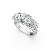 Sterling Silver Semi Mount Ring Setting Round RD 10x10mm OV 8x8mm 3 Stone Ring DHJ