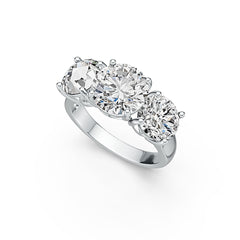 Sterling Silver Semi Mount Ring Setting Round RD 10x10mm OV 8x8mm 3 Stone Ring DHJ