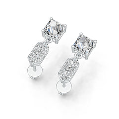 Sterling Silver Semi Mount Earrings Setting Emerald OCT 6X6mm DHJ