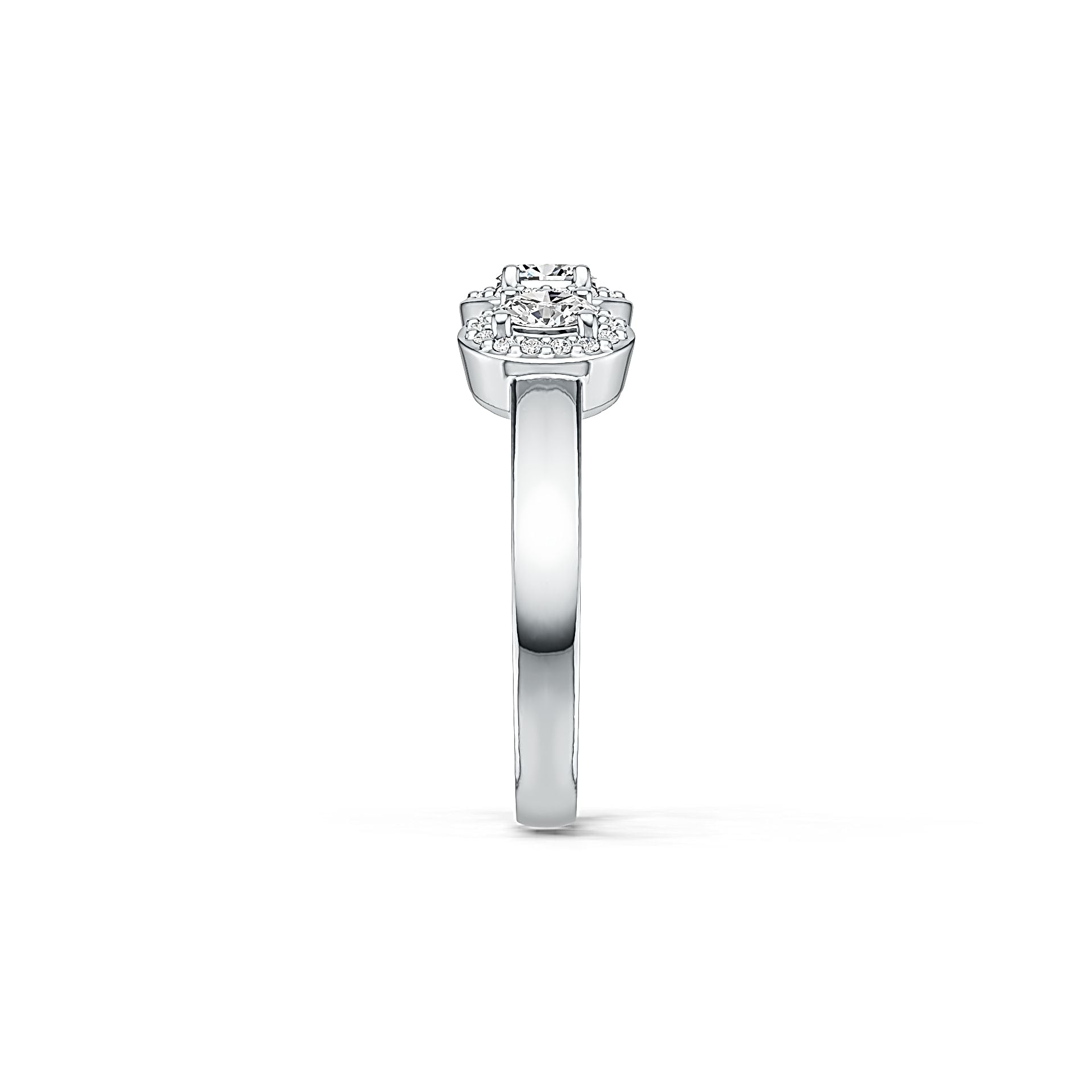 10K Gold Semi Mount Ring Setting Oval OV 4X3mm with White Topaz Moissanite Accent DHJ