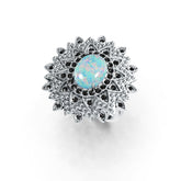 Sterling Silver Semi Mount Ring Setting Oval OV 10X8mm Cabochon DHJ