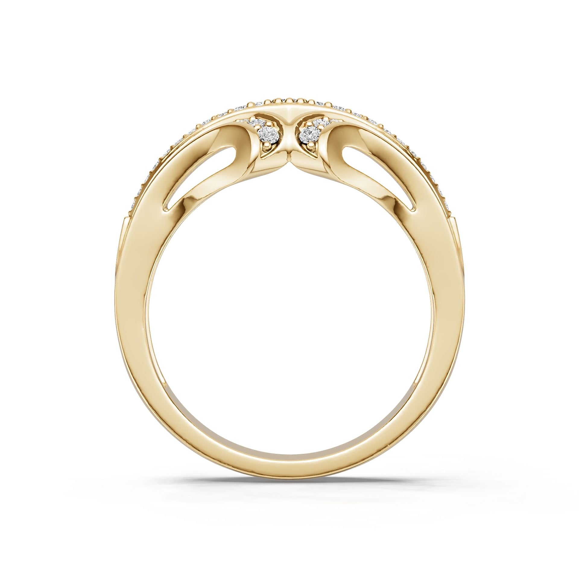 10K Gold Semi Mount Ring Setting Round Ro 1x1mm Moissanite Accent Syz Jewelry