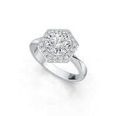 Sterling Silver Semi Mount Ring Setting Round RD 8X8mm Halo Syzjewelry