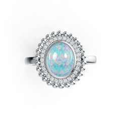 18K Gold Semi Mount Ring Setting Oval OV 10X8mm Cabochon Diamond Accent DHJ