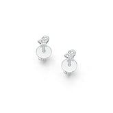 Sterling Silver Star Stud Earrings with White Topaz or Moissanite Syzjewelry