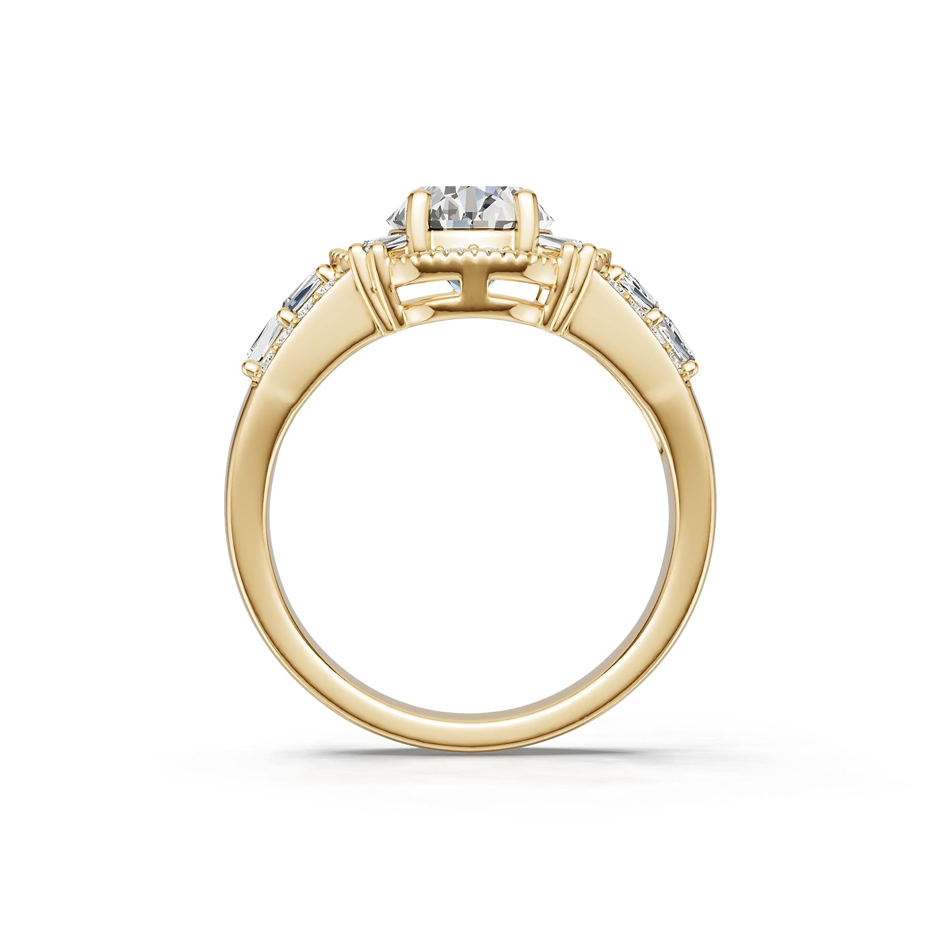 14K Gold Semi Mount Ring Setting Oval Ov 5x7mm Diamond Accent Syz Jewelry