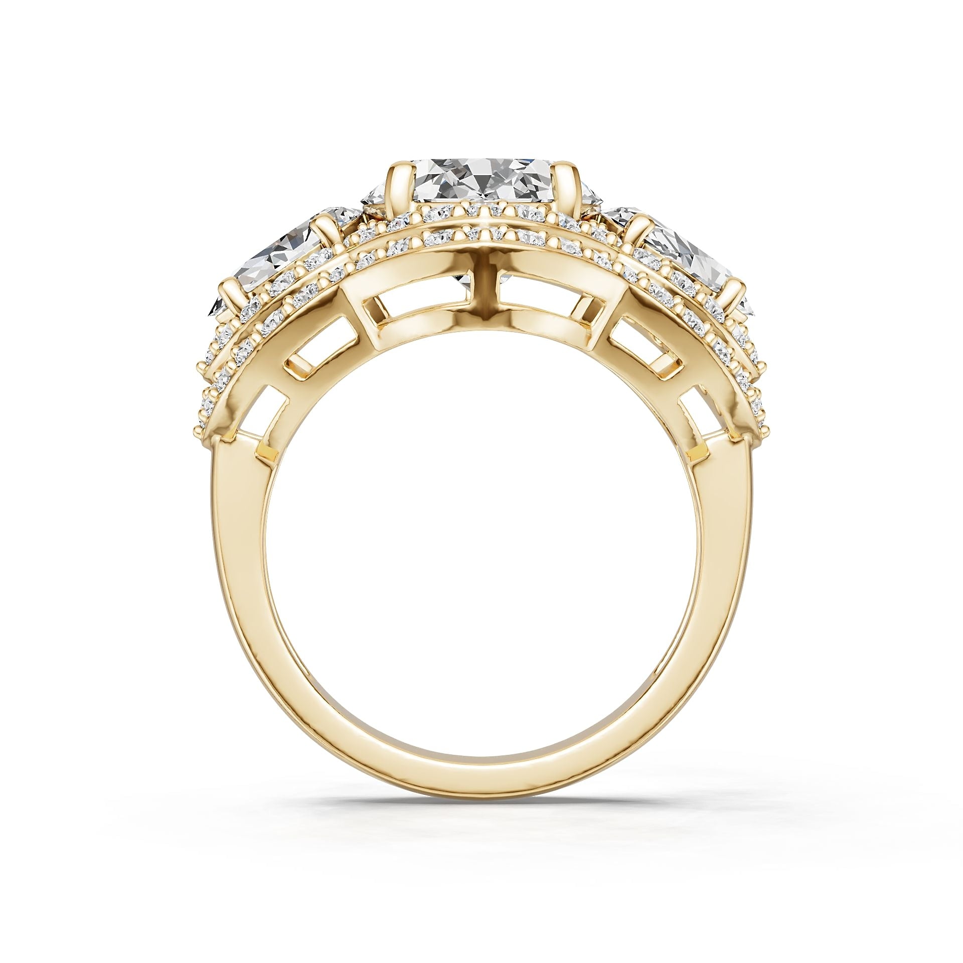 10K Gold Semi Mount Ring Setting Oval Ov 11x9mm Moissanite Accent Syz Jewelry