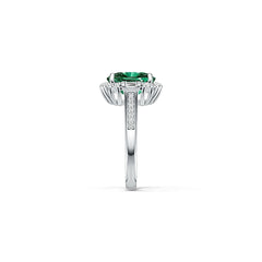 Platinum Semi Mount Ring Setting Cushion CU 12X10mm Diamond Accent DHJ