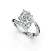 Sterling Silver Semi Mount Ring Setting Emerald OCT 7X5mm DHJ