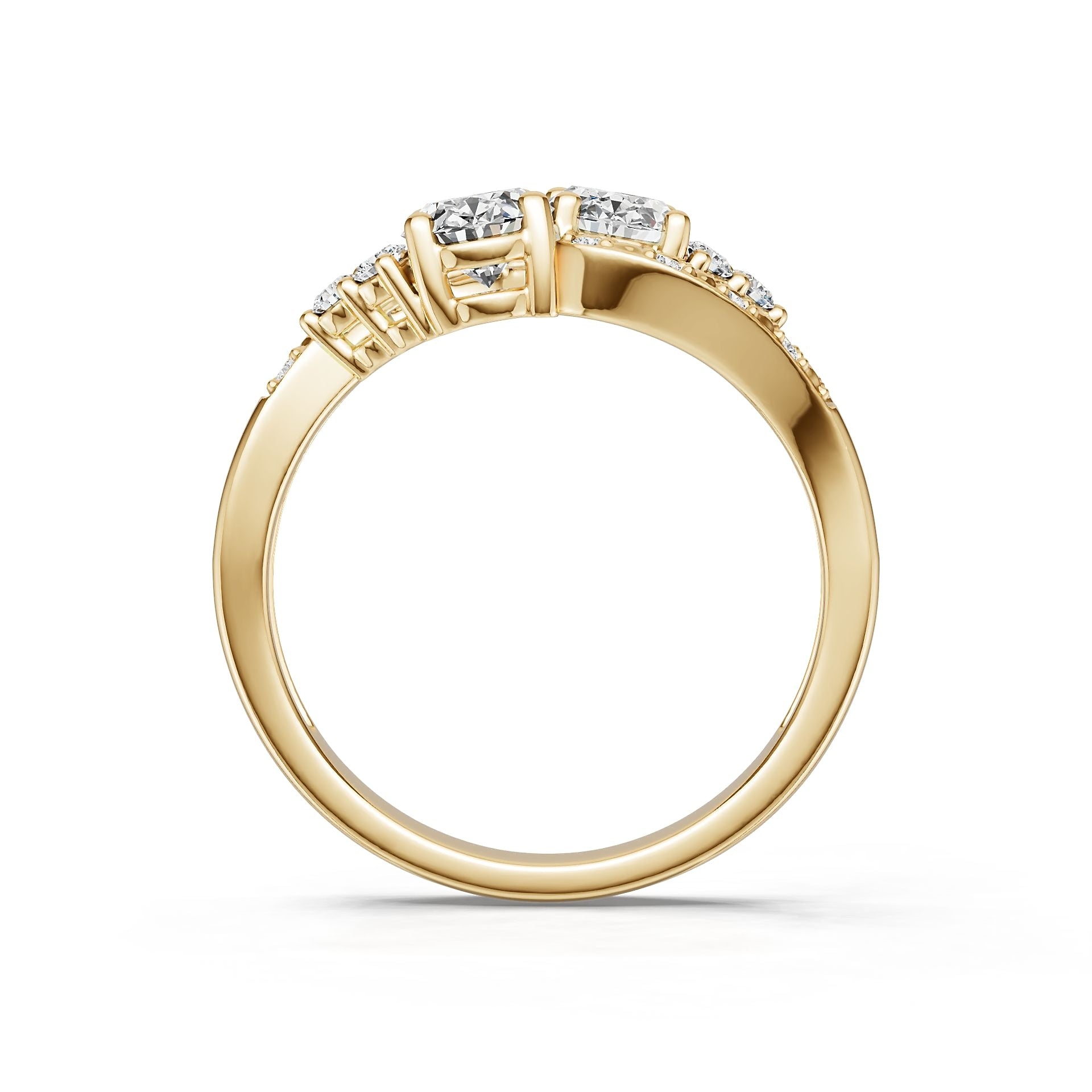 14K Gold Semi Mount Ring Setting Oval Ov 5x5mm Diamond Accent Syz Jewelry