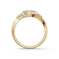 14K Gold Semi Mount Ring Setting Oval Ov 5x5mm Diamond Accent Syz Jewelry