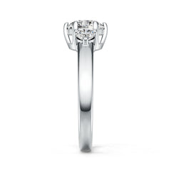 18K Gold Semi Mount Ring Setting Round RD 7x7mm Diamond Accent DHJ