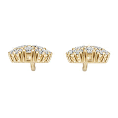 10K Gold Semi Mount Earrings Setting Round Ro 5x3mm Moissanite Accent Syz Jewelry