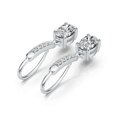 Sterling Silver Semi Mount Earrings Setting Oval OV 7x5mm with White Topaz DHJ