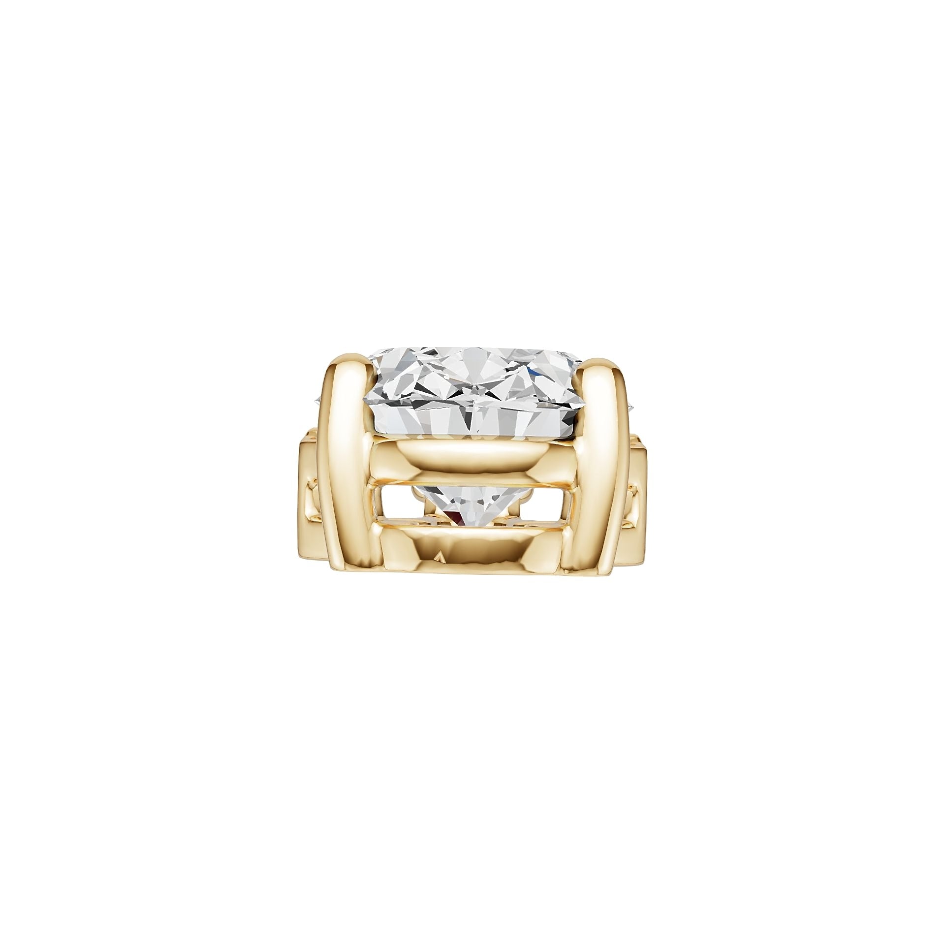 14K Gold Semi Mount Pendant Setting Oval Ov 8x6mm Diamond Accent Syz Jewelry
