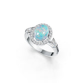 Sterling Silver Semi Mount Ring Setting Oval OV 9X7mm BG 5X4mm DHJ