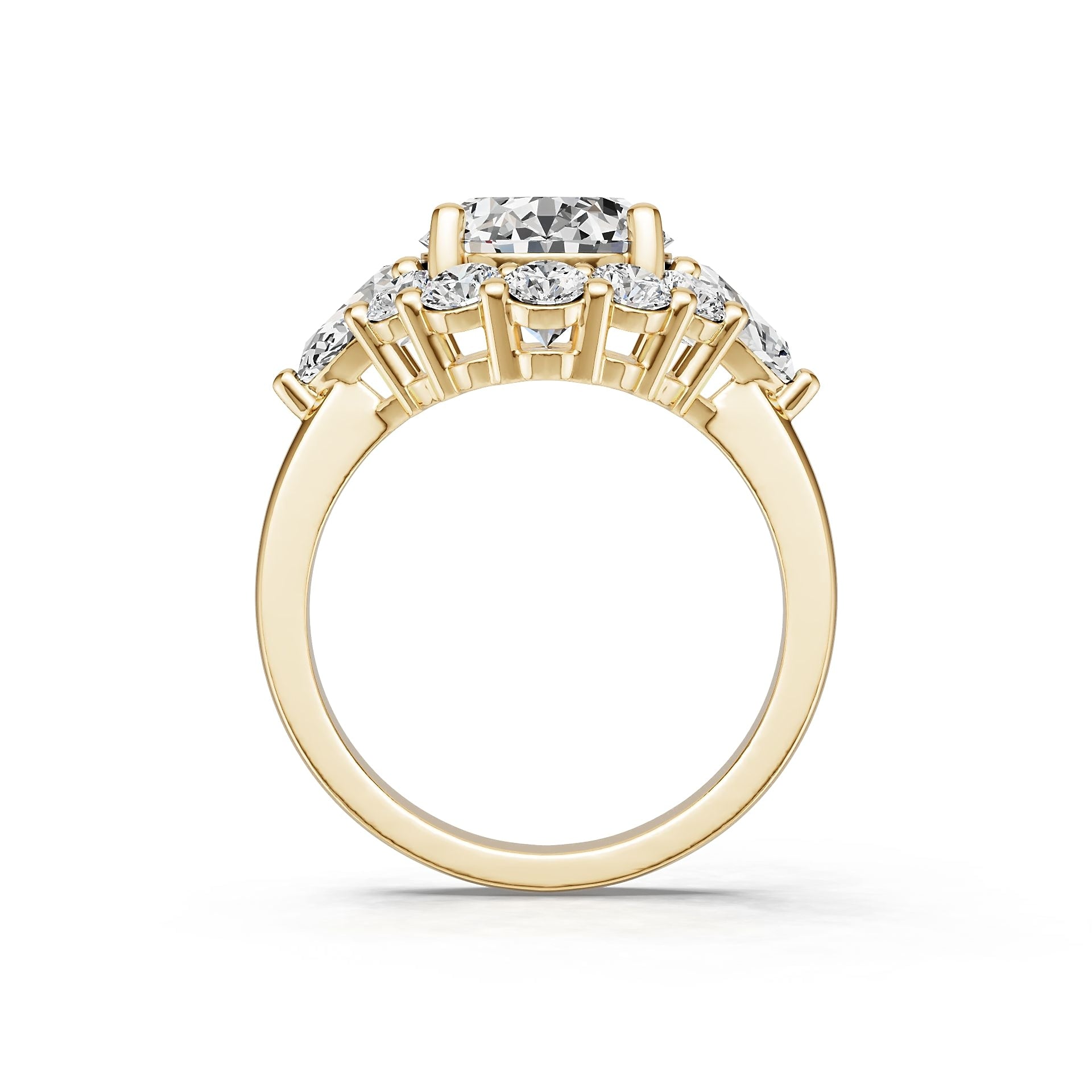 14K Gold Semi Mount Ring Setting Oval Ov 5x9mm Diamond Accent Syz Jewelry