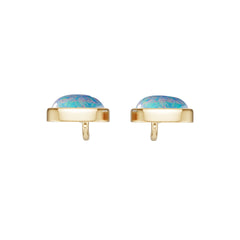 18K Gold Semi Mount Earrings Setting Round Ro 14x10mm Syz Jewelry