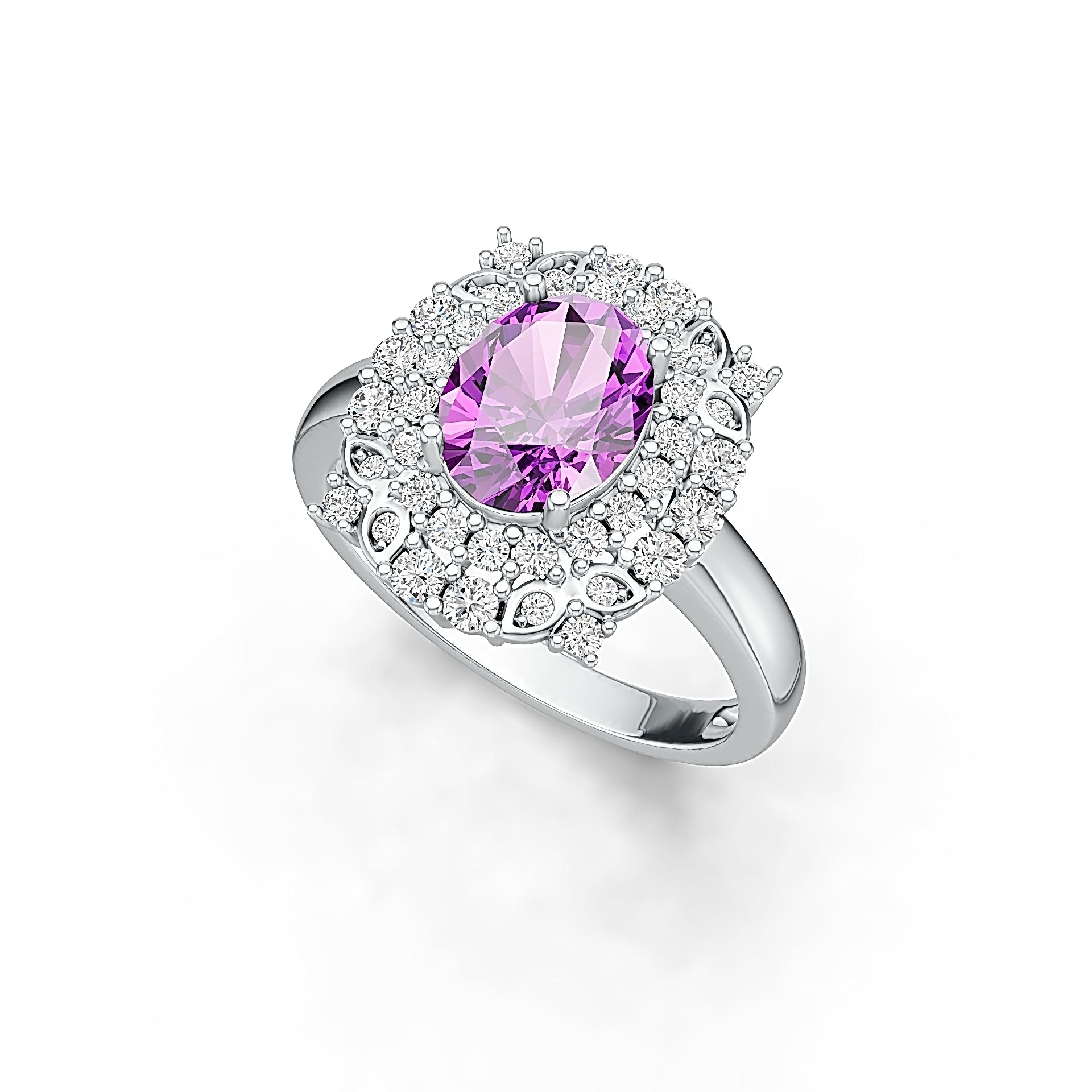 Sterling Silver Semi Mount Ring Setting Oval OV 9X7MM Halo Syzjewelry