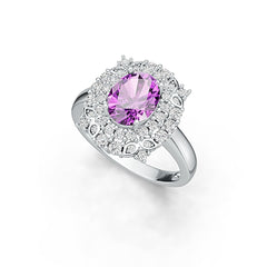 Sterling Silver Semi Mount Ring Setting Oval OV 9X7MM Halo Syzjewelry