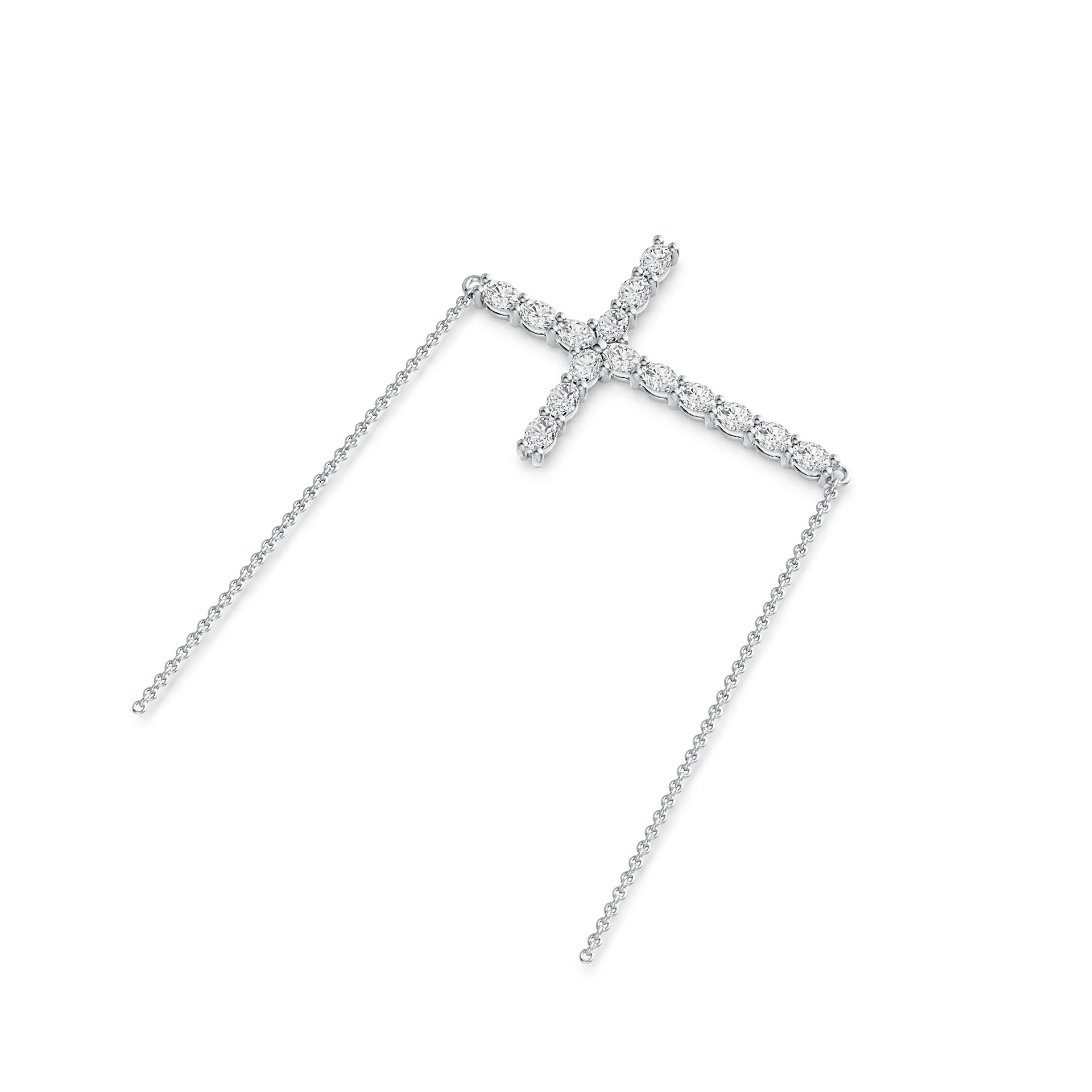Sterling Silver Semi Mount Pendant Setting Oval OV 4X3mm Horizontal Cross Pendant DHJ