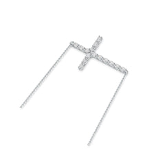 Sterling Silver Semi Mount Pendant Setting Oval OV 4X3mm Horizontal Cross Pendant DHJ