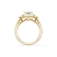 18K Gold Semi Mount Ring Setting Cushion Cu 5x7mm Diamond Accent Syz Jewelry