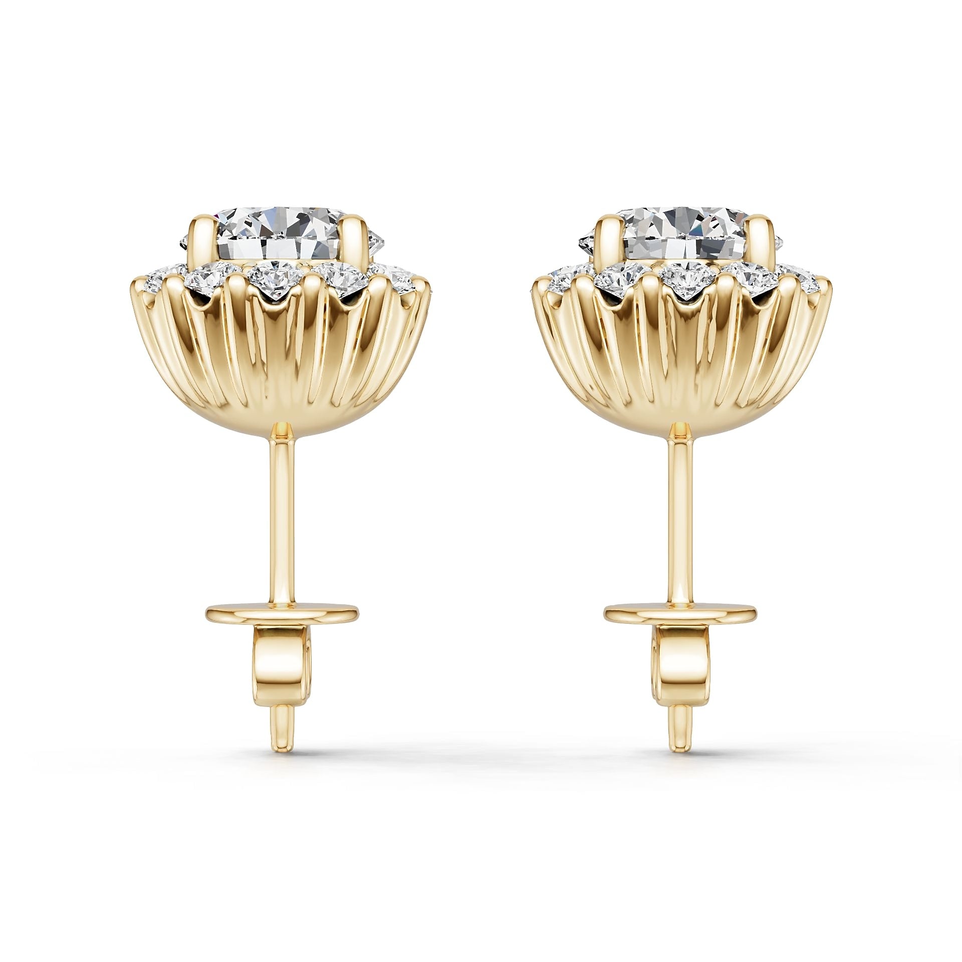 Platinum Semi Mount Earrings Setting Round Ro 6x6mm Diamond Accent Syz Jewelry