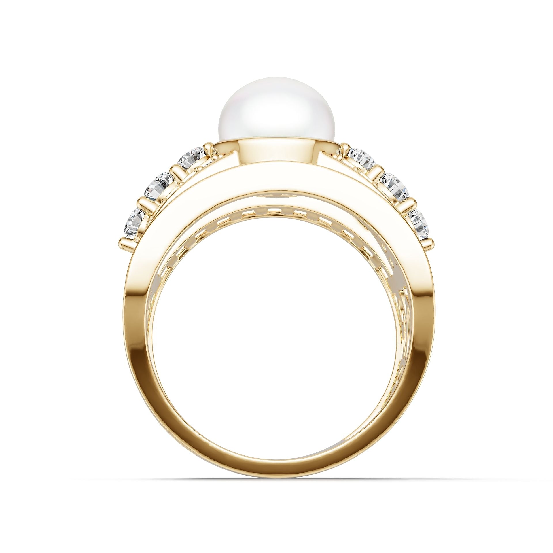 18K Gold Semi Mount Ring Setting Round Ro 8x8mm Syz Jewelry